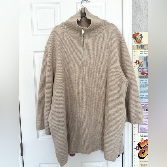 RAEF the Label mens Wool Sweater Nexium Large oversized Tan beige cream - Picture 1 of 7